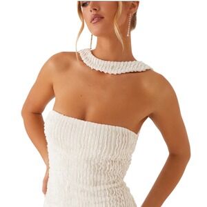 Peppermayo‎ Sadie Maxi Dress Ivory 10 Strapless Open Back New With Tags